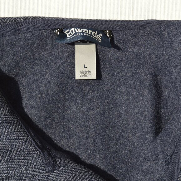 Edwards Womens Sweater Knit Jacket Steel Herringbone Size L (New) - Picture 7 of 9